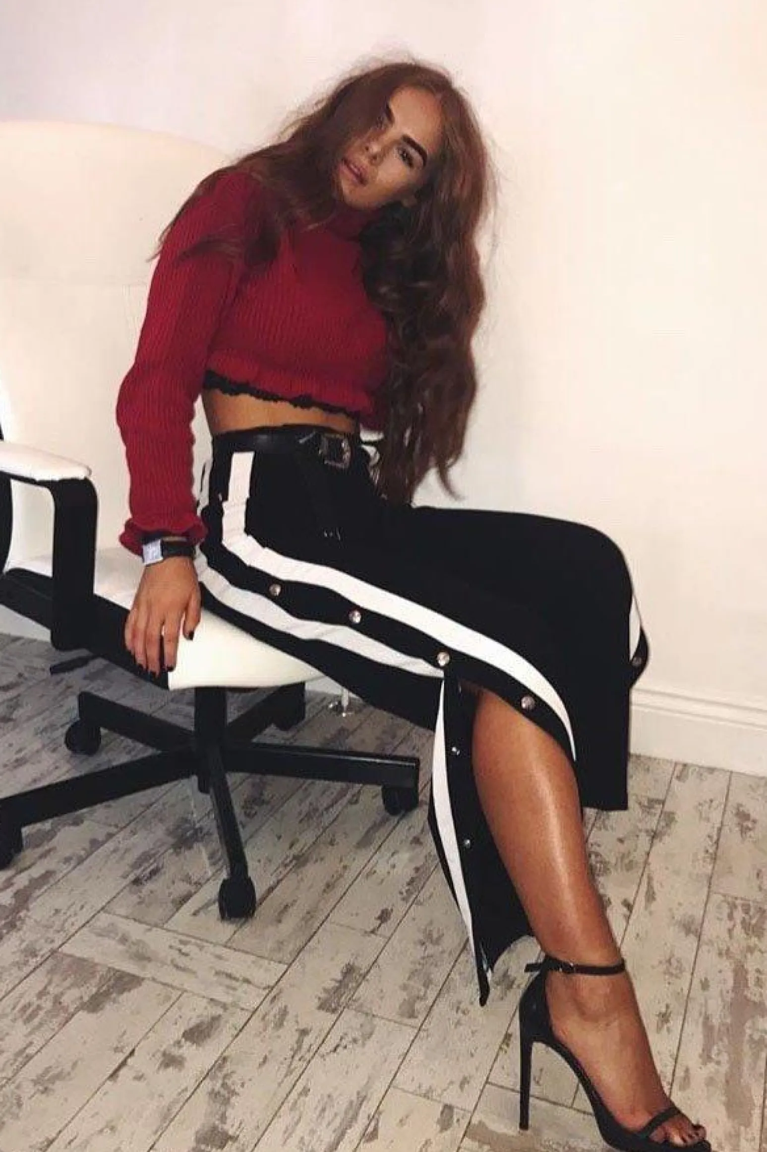 Rebellious Fashion Black Side Popper White Stripes Trousers - Sady