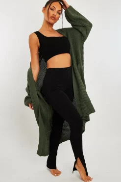 Rebellious Fashion Black Side Split Leggings - Oliviah