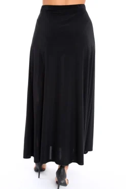 Rebellious Fashion Black Side Split Maxi Skirt - Gina