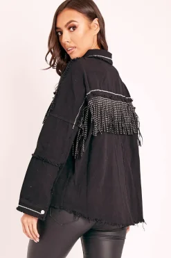 Rebellious Fashion Black Silver Stud Western Style Shirt - Idelle