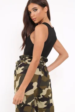 Rebellious Fashion Black Slinky Cut Out Middle Bodysuit - Jolissa