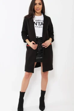 Rebellious Fashion Black Soft Blazer Jacket with Stripe Pocket - Kacey