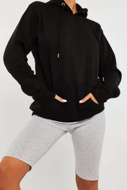 Rebellious Fashion Black Soft Fleece Hoodie - Maia