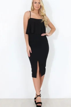 Rebellious Fashion Black Strappy Bodysuit - Letania