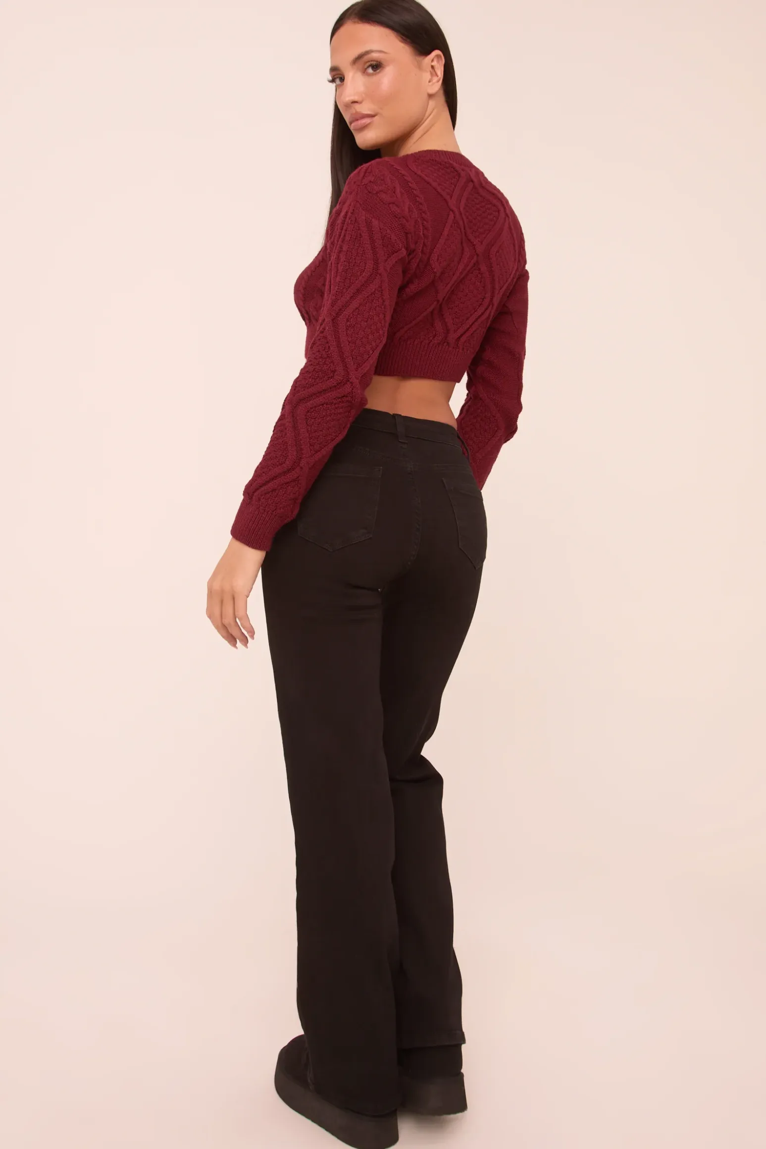 Rebellious Fashion Black Stretch Mid Waist Straight Leg Denim Jeans - Rey