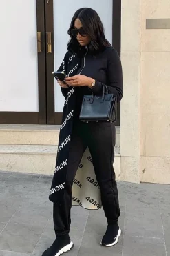 Rebellious Fashion Black Sweat Drawstring Waist Jumpsuit - Darrah