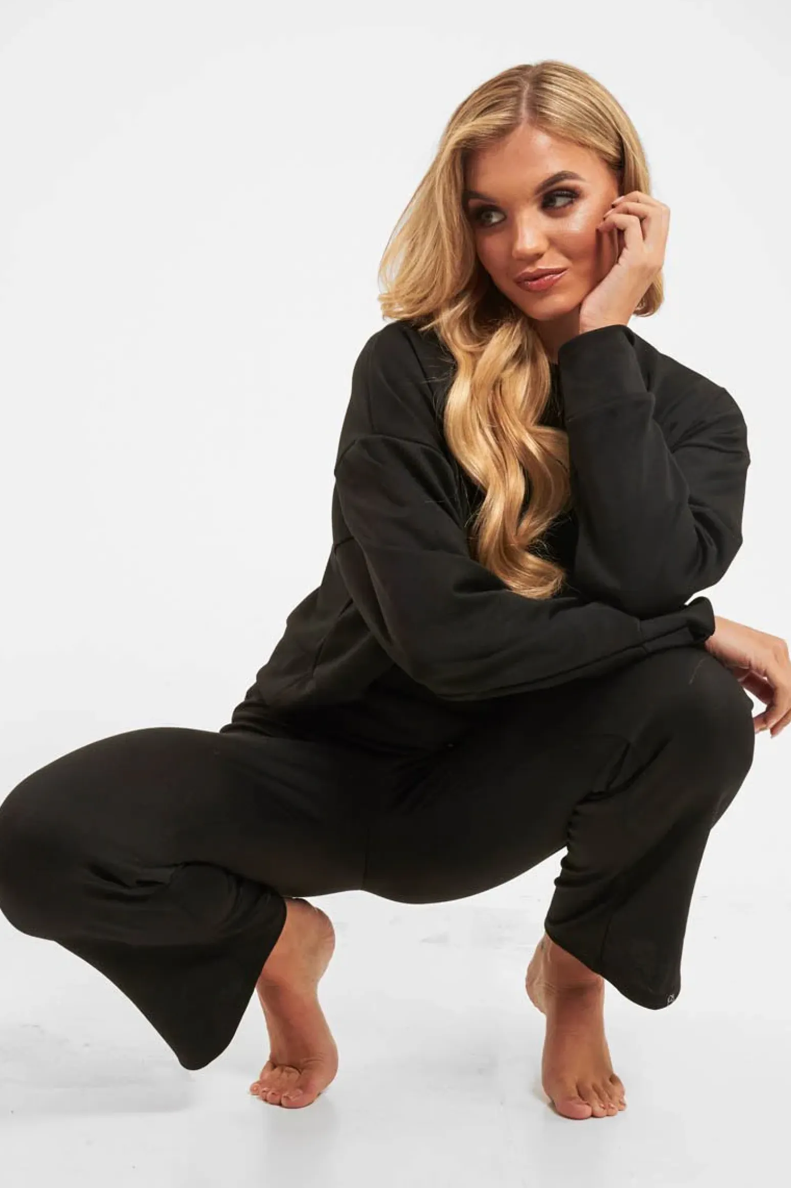 Rebellious Fashion Black Sweatshirt Slim Jogger Tracksuit - Erieanna
