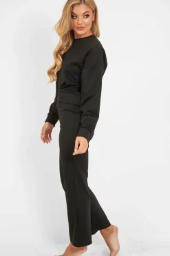Rebellious Fashion Black Sweatshirt Slim Jogger Tracksuit - Erieanna