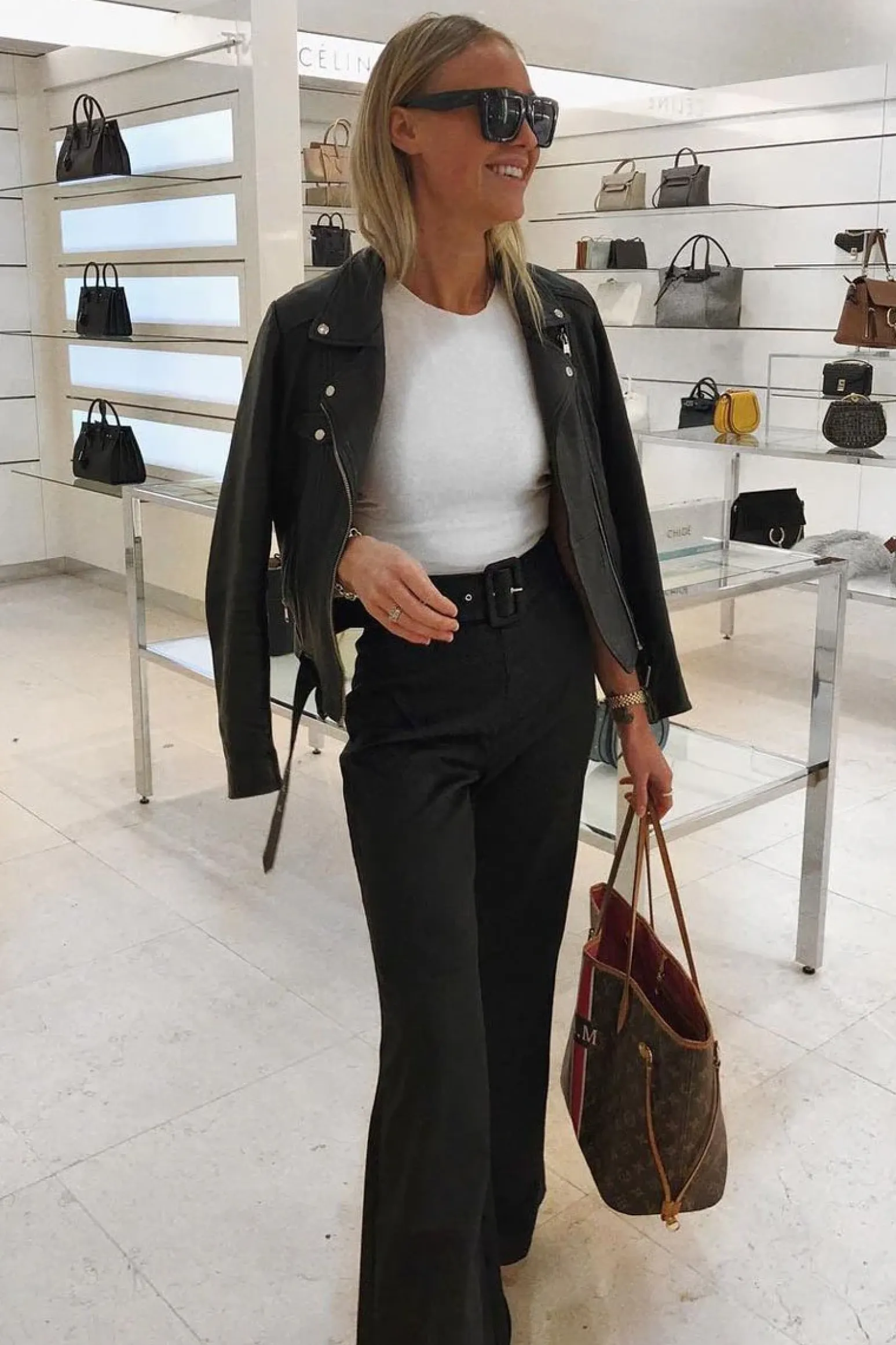 Rebellious Fashion Black Tailored Wide Leg Belted Trousers - Chenelle