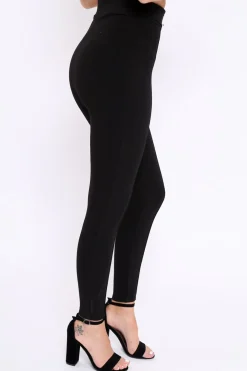 Rebellious Fashion Black Tapered Trousers With Gold Buckle - Zyana