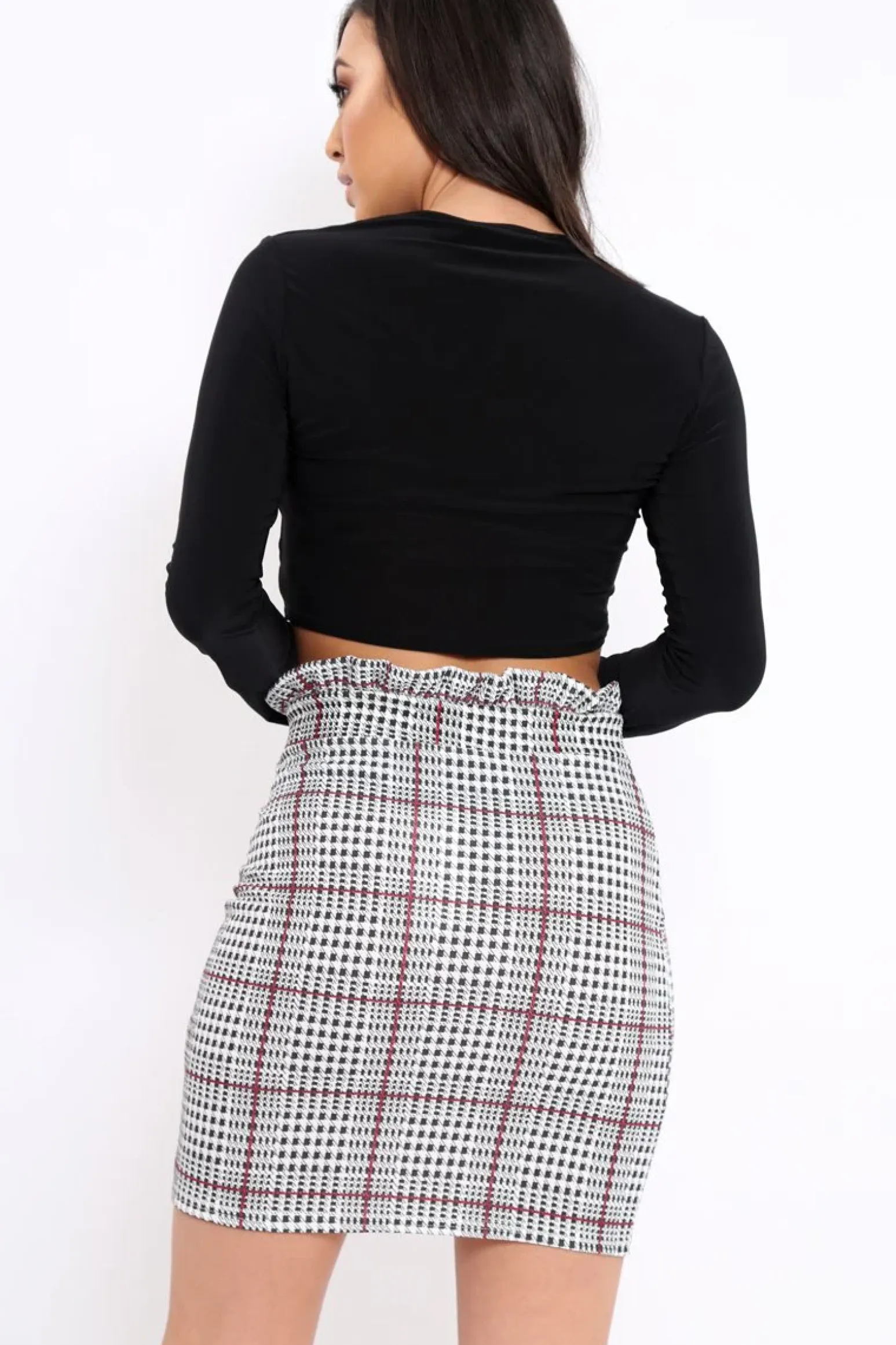 Rebellious Fashion Black Twist Knot Front Crop Top - Keely