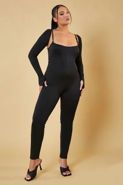 Rebellious Fashion Black Two Piece Long Sleeve Jumpsuit - Ella