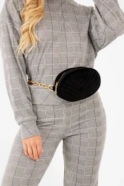 Rebellious Fashion Black White Check Sweatshirt Tracksuit - Kailey