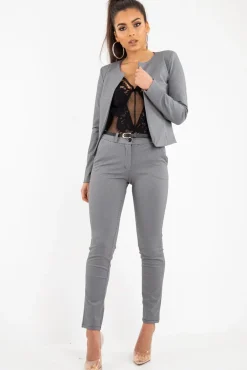 Rebellious Fashion Black White Houndstooth Blazer Trousers Co-Ord - Kalese