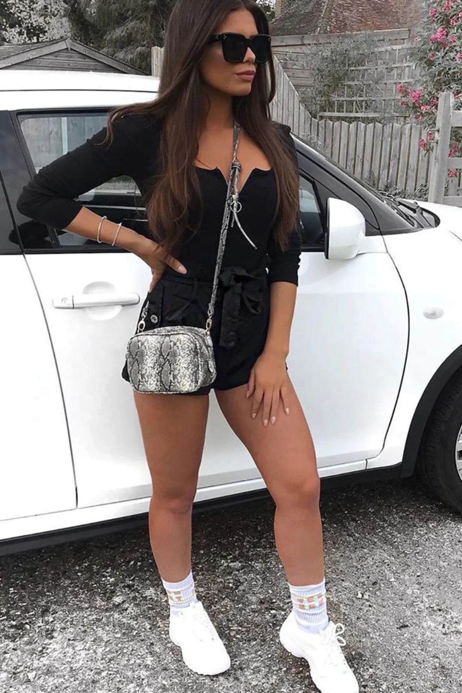 Rebellious Fashion Black Woven Tie Waist Tailored Shorts - Perrie