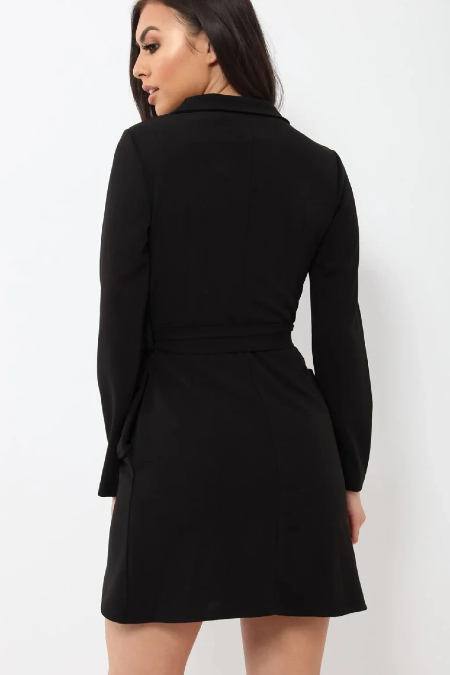 Rebellious Fashion Black Zip Front Blazer - Isla