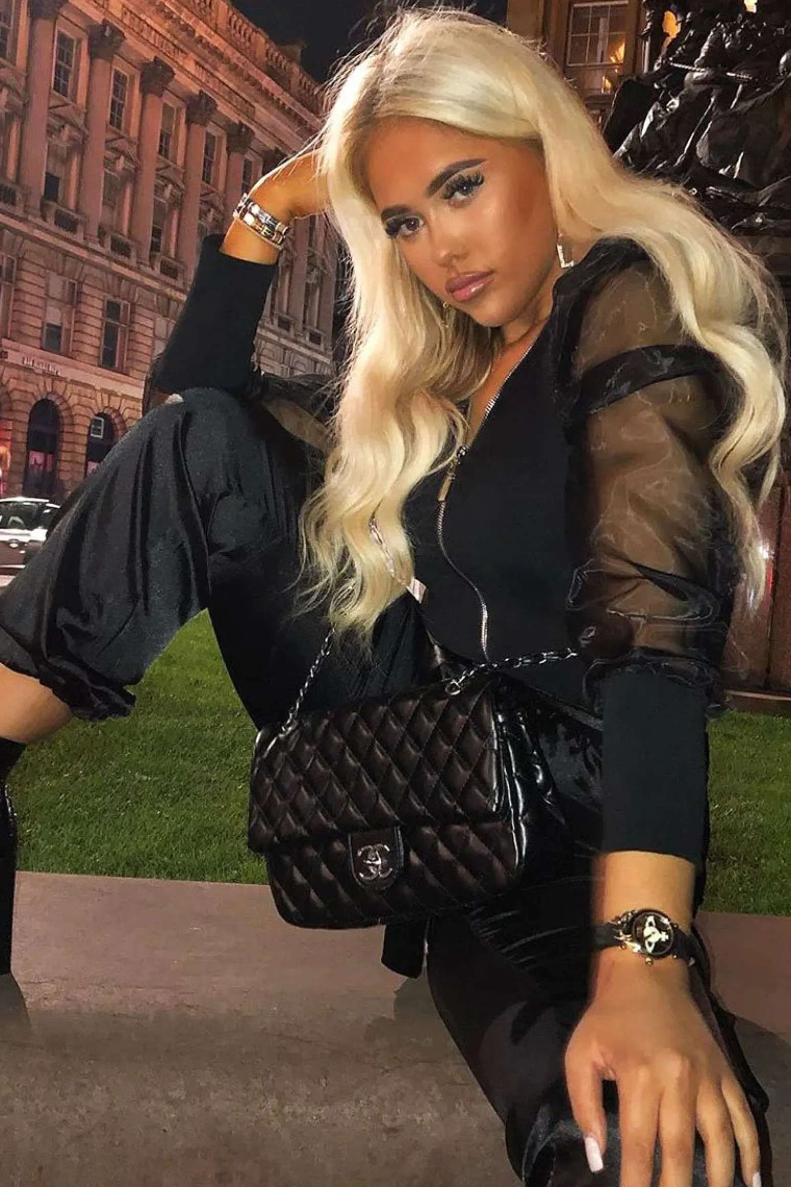 Rebellious Fashion Black Zip Front Sheer Puff Sleeves Bodysuit - Vylet