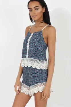 Rebellious Fashion Blue Crochet Co-Ord - Mackenzie