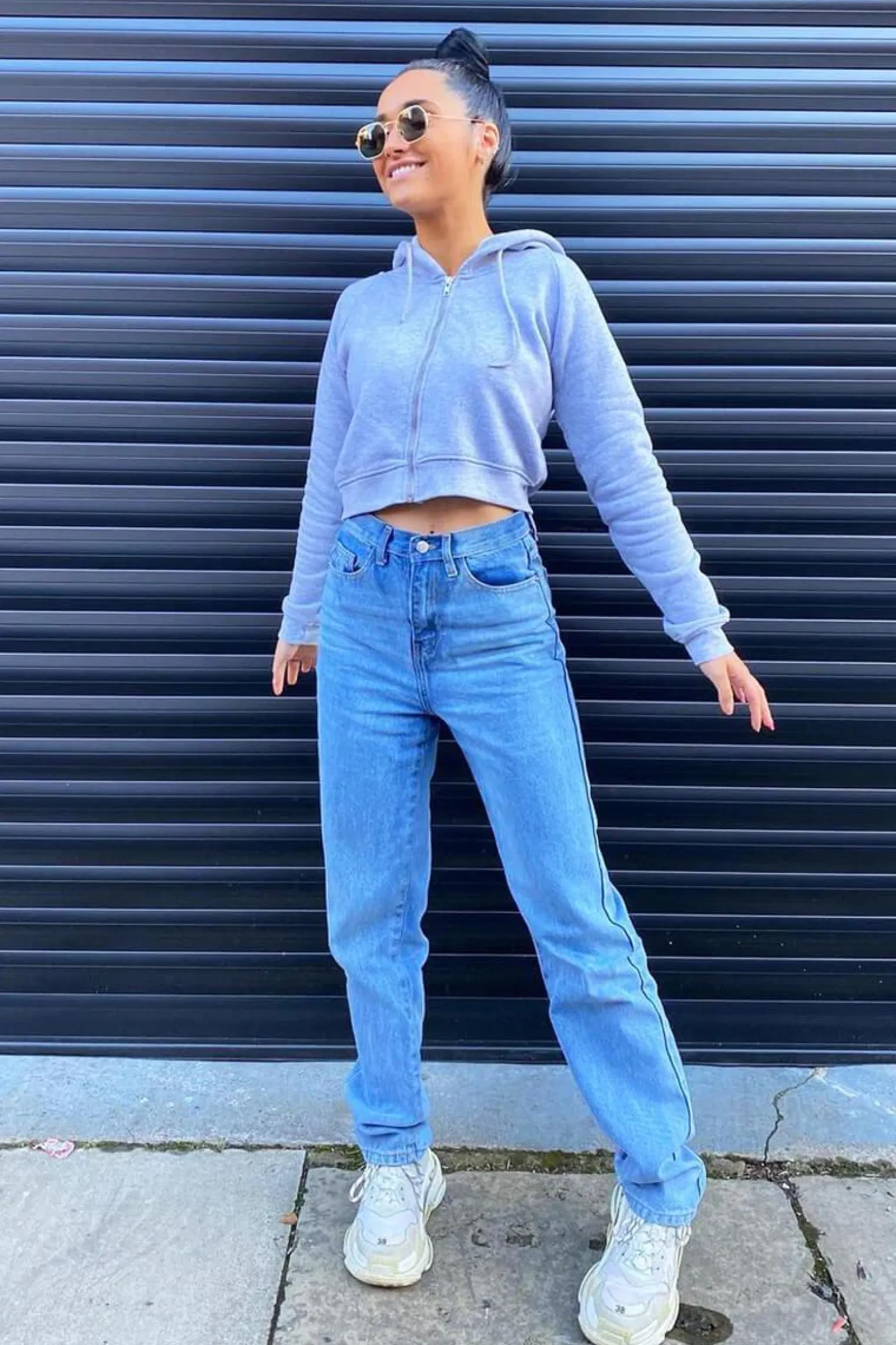 Rebellious Fashion Blue Denim Extra Long Straight Leg Jeans - Blaise