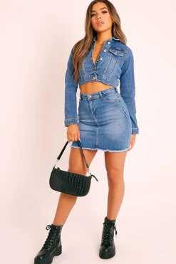 Rebellious Fashion Blue Denim Jacket and Skirt Co-ord - Kaiden