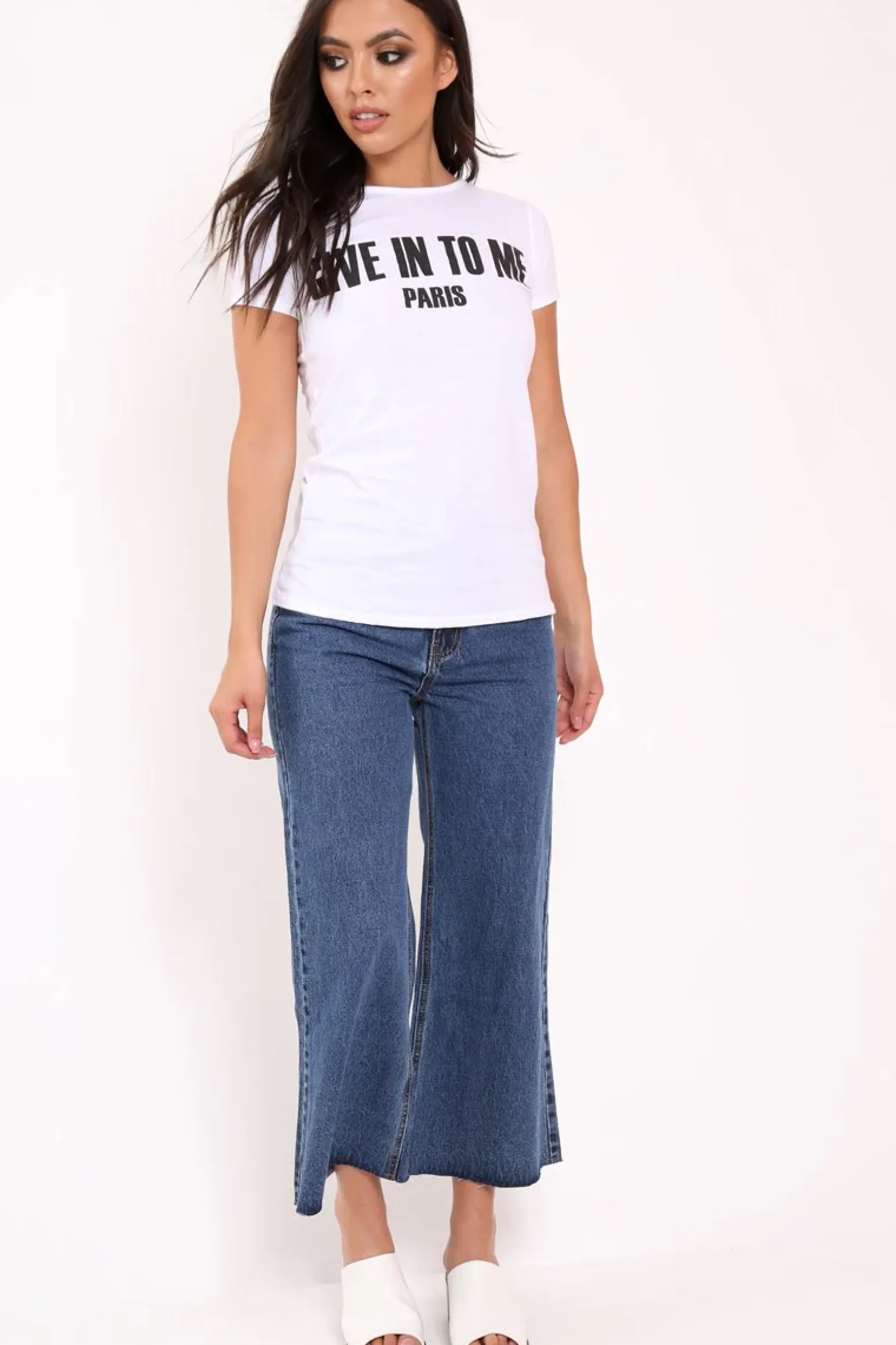 Rebellious Fashion Blue Denim Wash Wide Leg Jeans - Deliliah