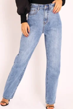 Rebellious Fashion Blue Oversized Mom Jeans - Hannie