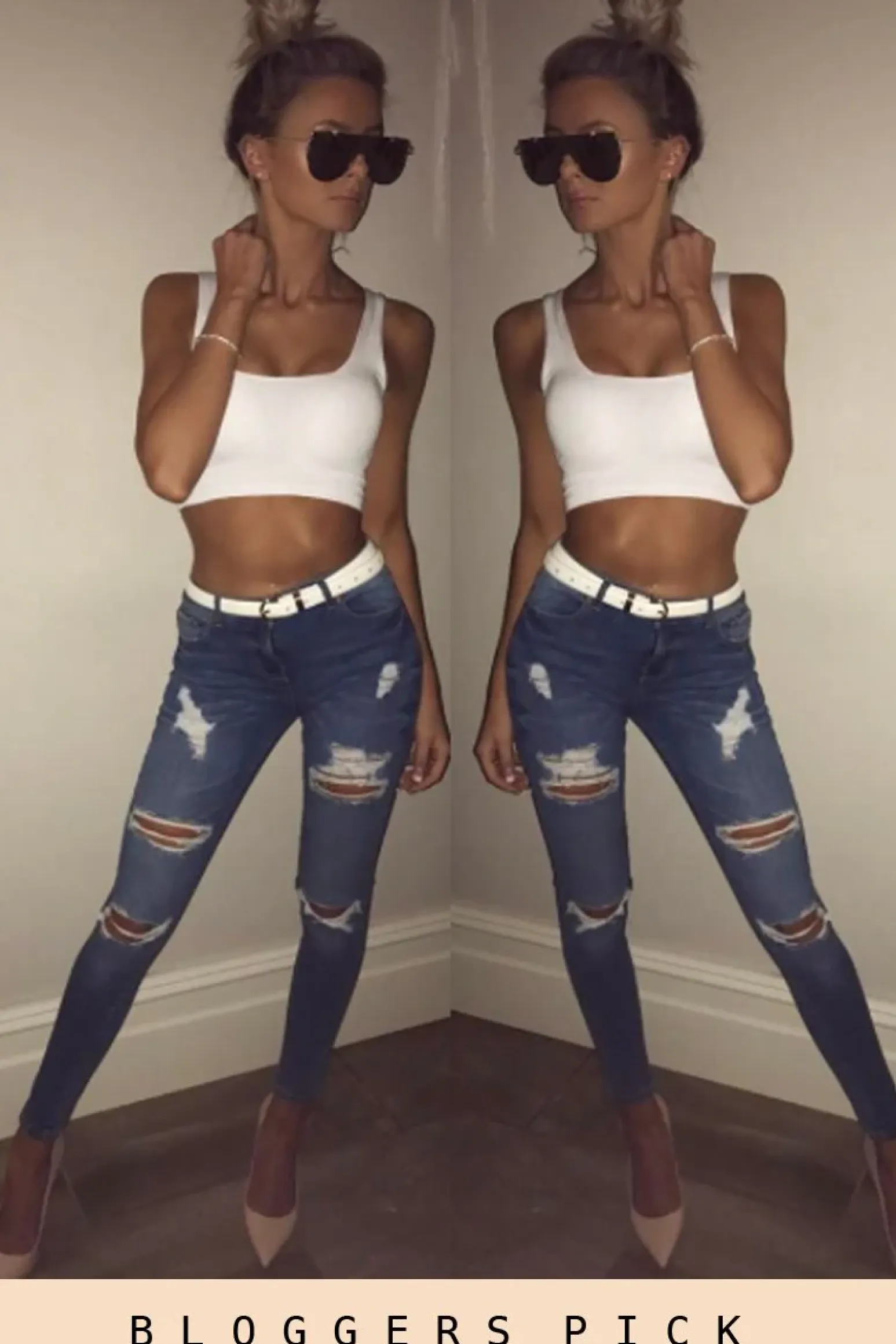 Rebellious Fashion Blue Ripped Skinny Denim Jeans - Codey