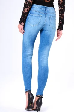 Rebellious Fashion Blue Ripped Skinny Denim Jeans - Codey