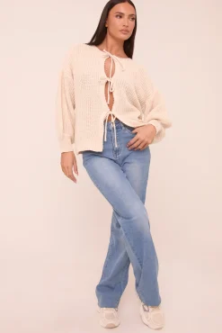 Rebellious Fashion Blue Stretch Straight Leg Frayed Hem Jeans - Scarlett