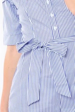 Rebellious Fashion Blue Stripe Playsuit - Carlynn
