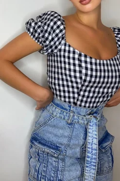 Rebellious Fashion Blue Utility Belted Mini Denim Skirt - Maddy