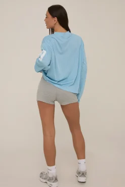 Rebellious Fashion Blue Varsity Sport Jersey T-shirt - Farrah