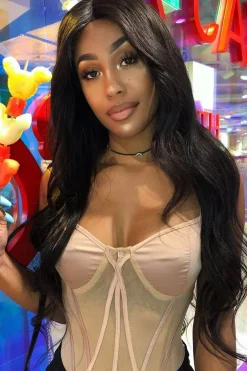 Rebellious Fashion Blush Mesh Satin Cup Stripe Detail Bodysuit - Valencia