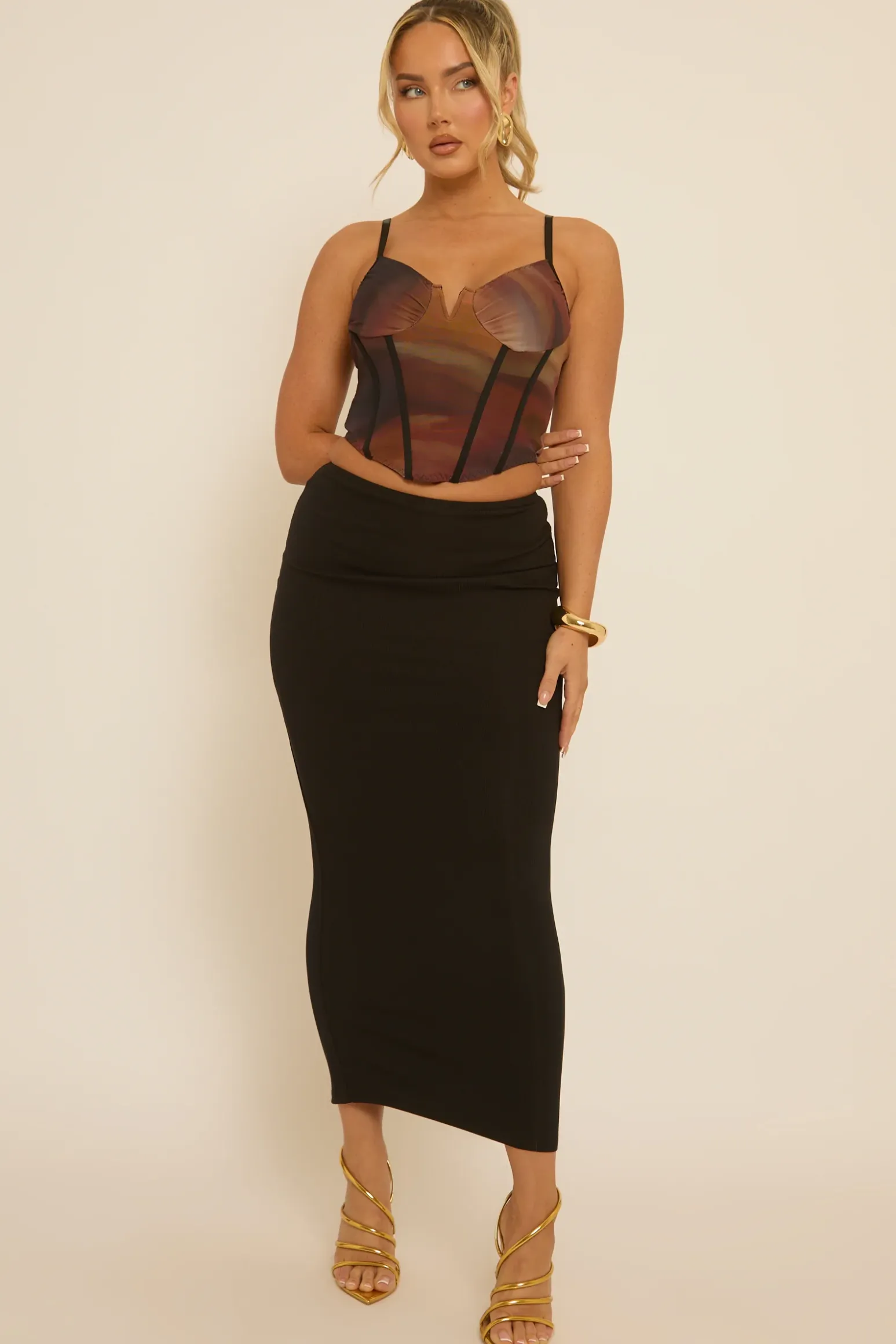 Rebellious Fashion Brown Ombre Corset Top - Amalie