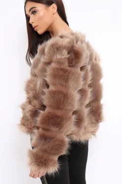 Rebellious Fashion Camel Faux Fur Jacket - Amaria