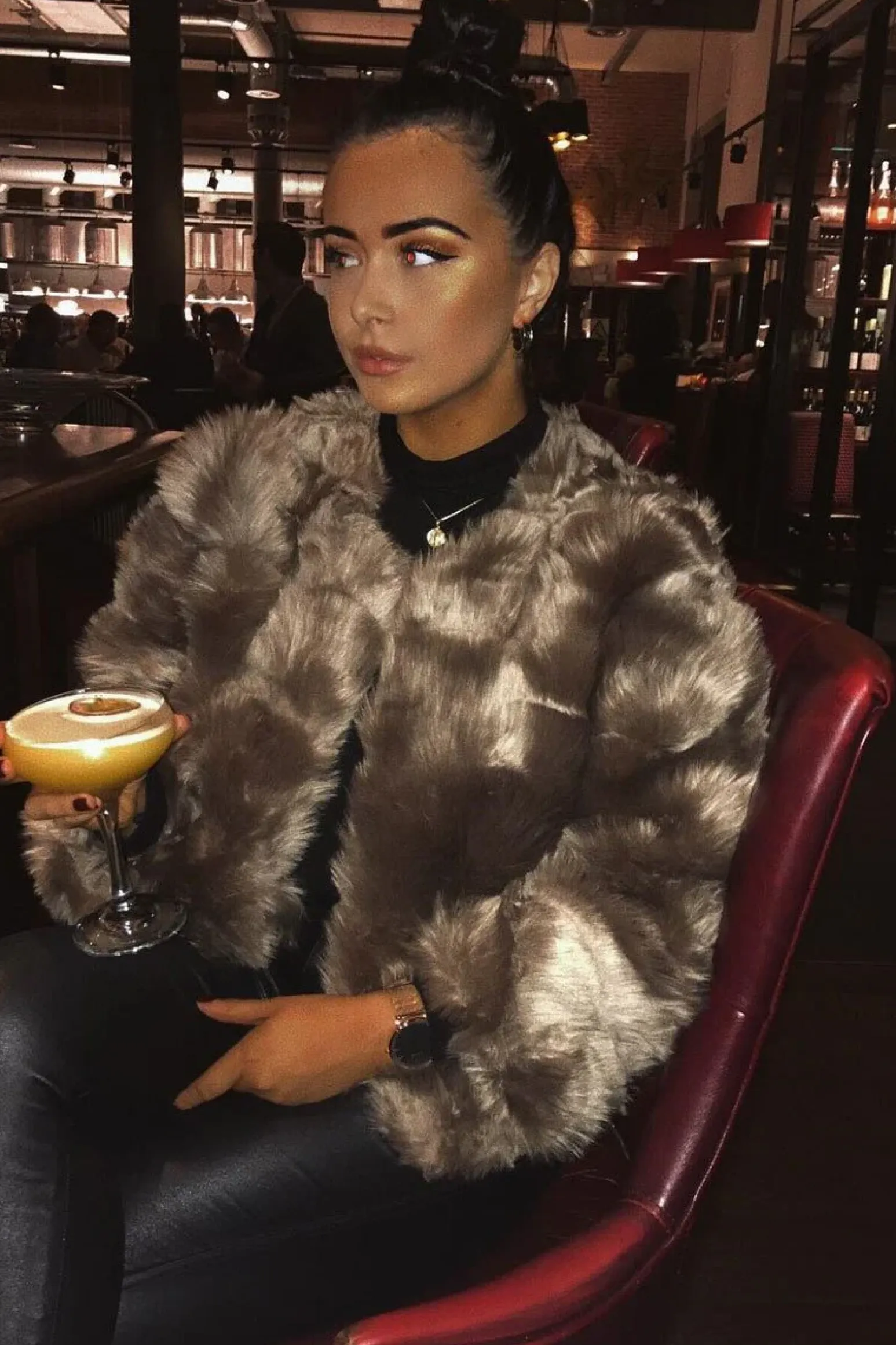 Rebellious Fashion Camel Faux Fur Jacket - Estelle