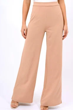 Rebellious Fashion Camel High Waist Flare Trousers -Tisha