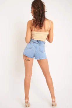 Rebellious Fashion Camel Lace Up Ribbed Crop top - Prisha