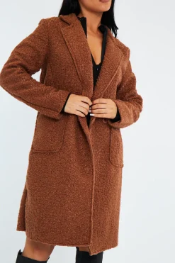 Rebellious Fashion Camel Mid Length Teddy Coat - Madelin