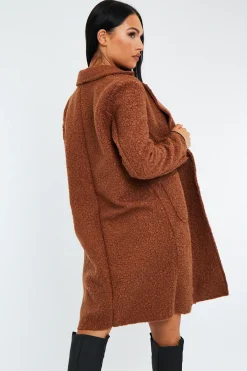 Rebellious Fashion Camel Mid Length Teddy Coat - Madelin