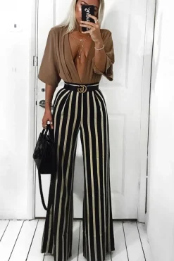 Rebellious Fashion Camel Plunge Bodysuit - Florence