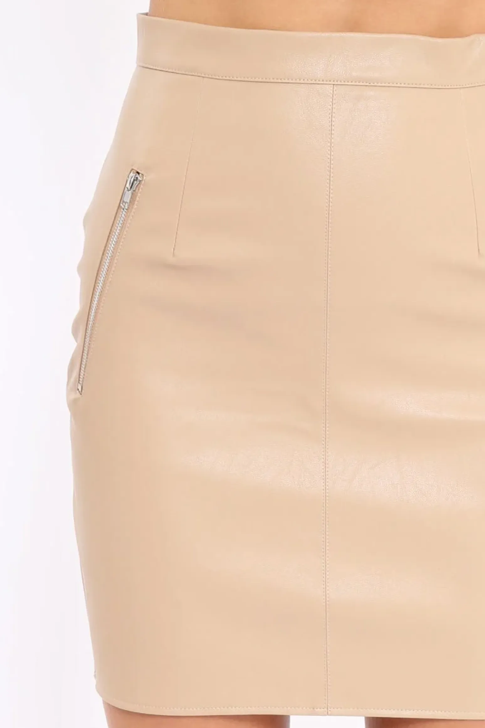 Rebellious Fashion Camel PU Skirt - Iris
