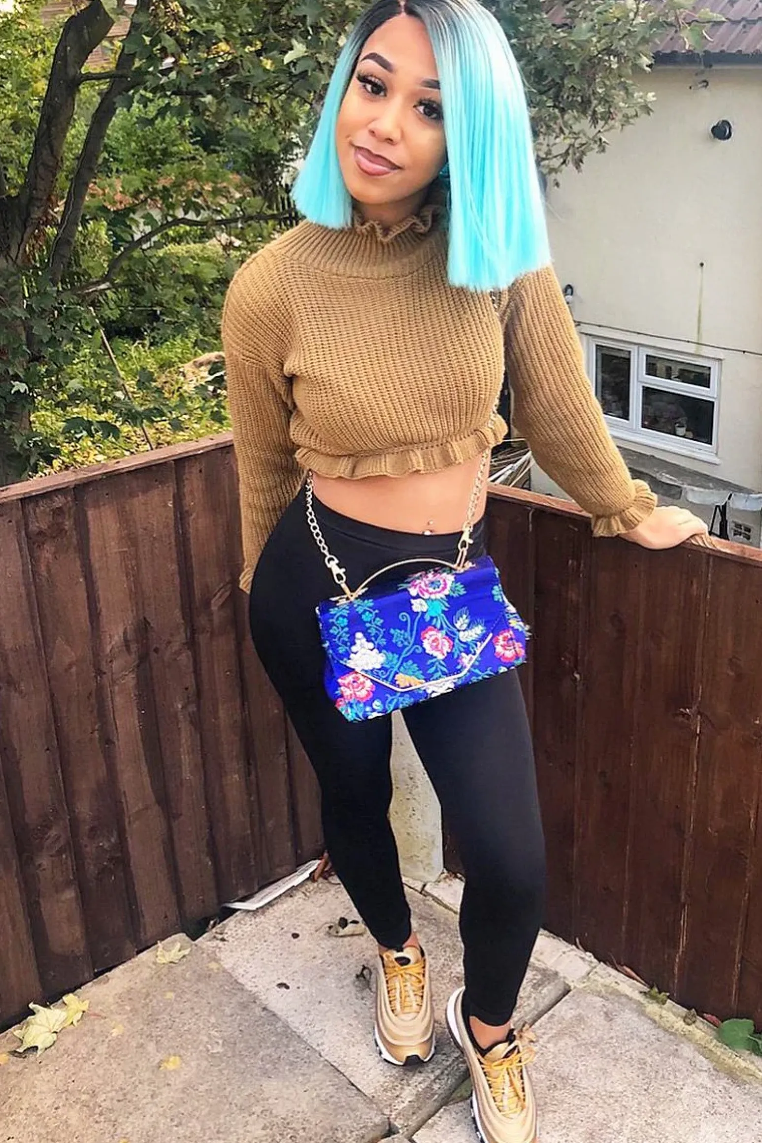 Rebellious Fashion Camel Ruffle Hem Chunky Knit Crop Jumper - Alannah
