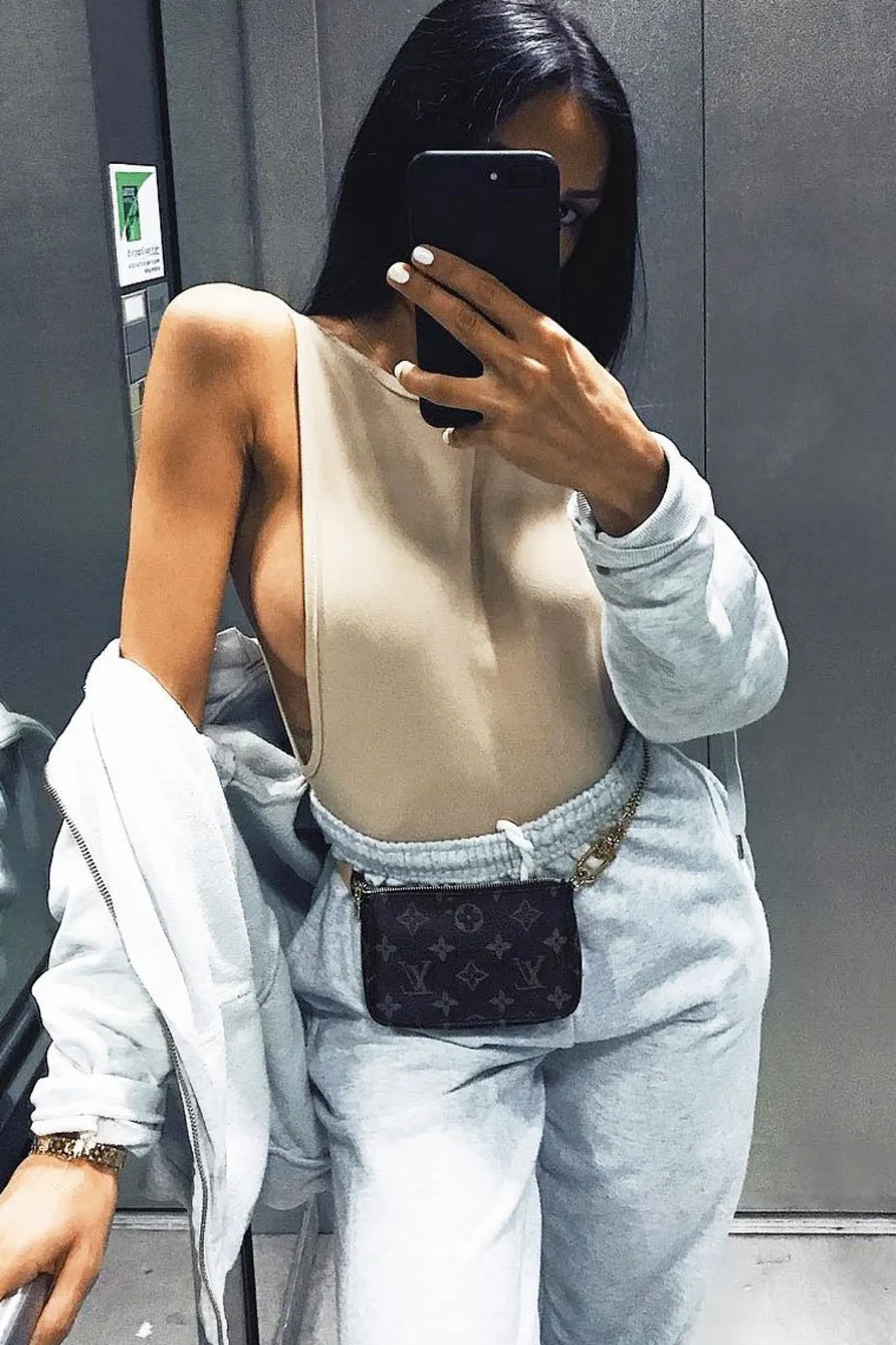 Rebellious Fashion Camel Side Boob Bodysuit - Adrionna