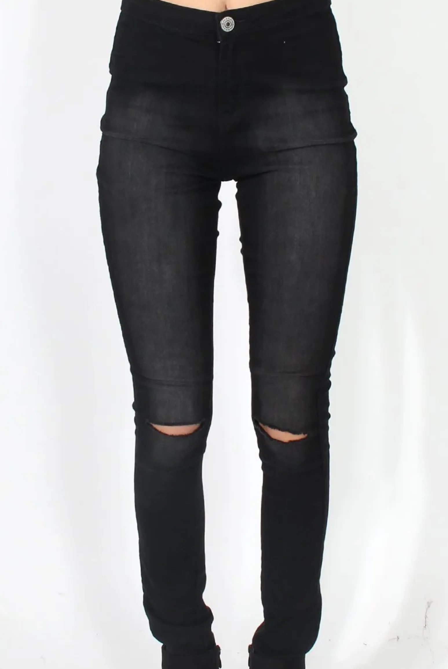 Rebellious Fashion Caprice Black High Waisted Jeans