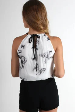 Rebellious Fashion Carina Butterfly Print Playsuit