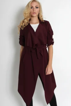 Rebellious Fashion Caroline Wine Waterfall Jacket