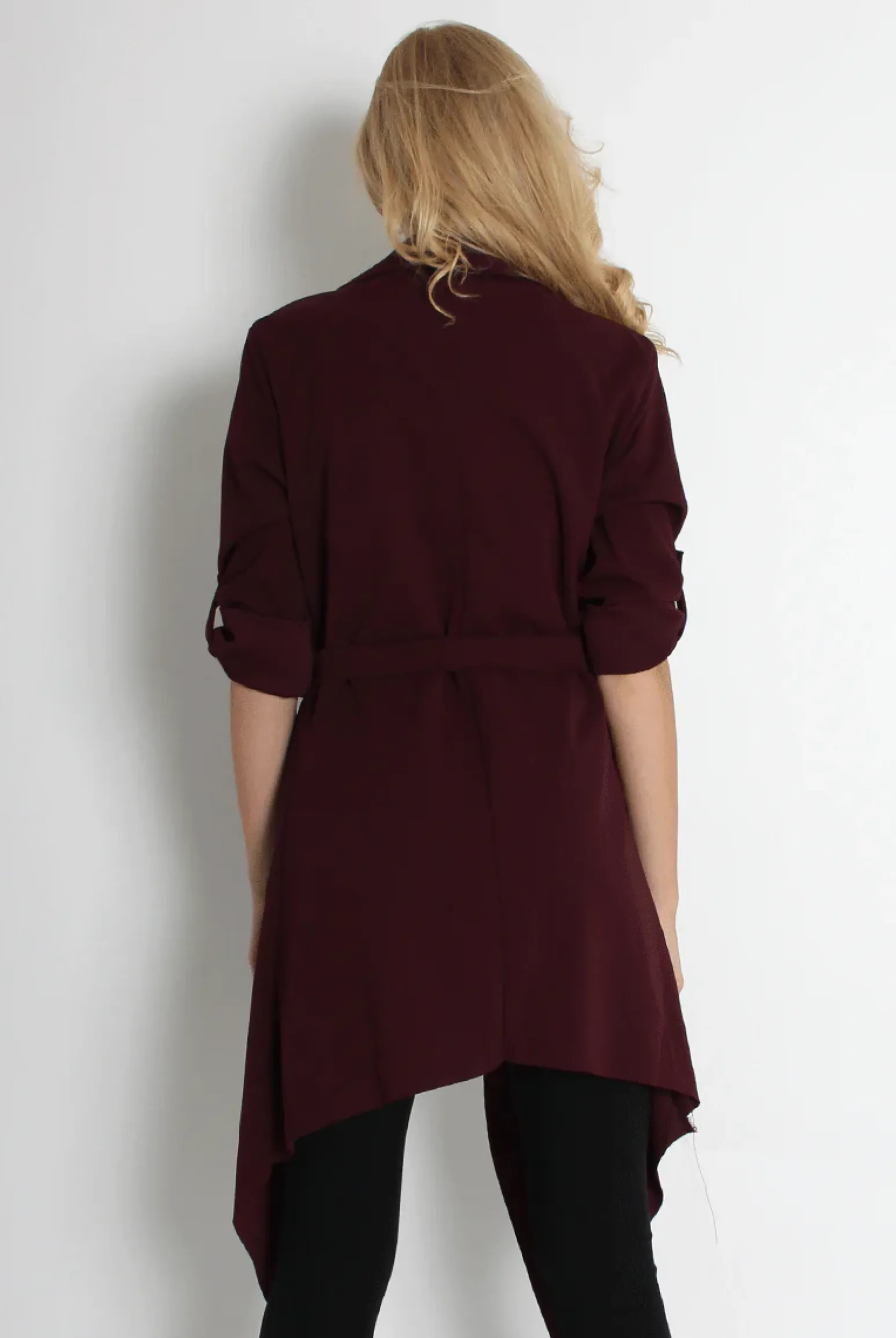 Rebellious Fashion Caroline Wine Waterfall Jacket