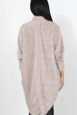 Rebellious Fashion Carrie Grey Drooped Back Knitted Jumper