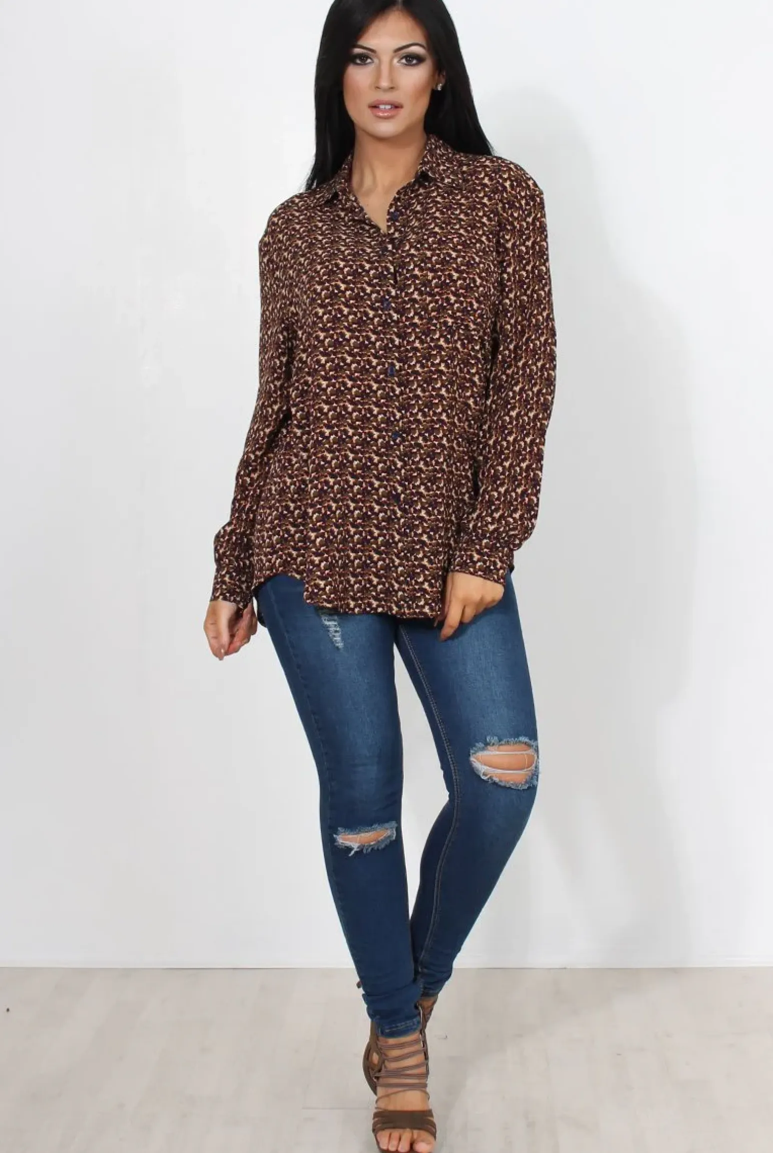 Rebellious Fashion Carris Dark Wash Ripped Jeans